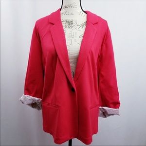 Red Knit Blazer